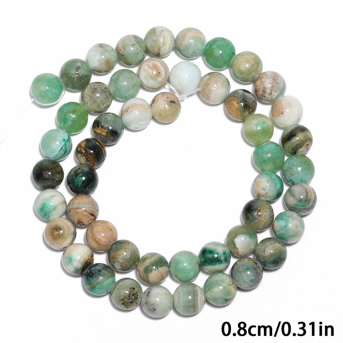 Stone Beads Jade-Style Round Green Calcite Spacer Gift Bracelets Craft Beads