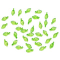 Acrylic Beads Mixed Green Leaves Pendants Various Spacer Charms Craft Beads