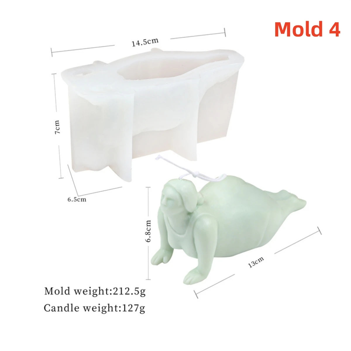 Yoga Pose Candle Mold - Silicone 3D Body, 20 Styles