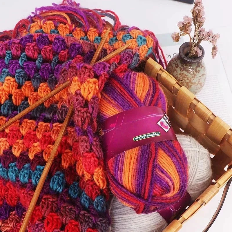 Yarn, Gradient Wool-Style Strands for Knitting Shawls, Hats & Craft Projects