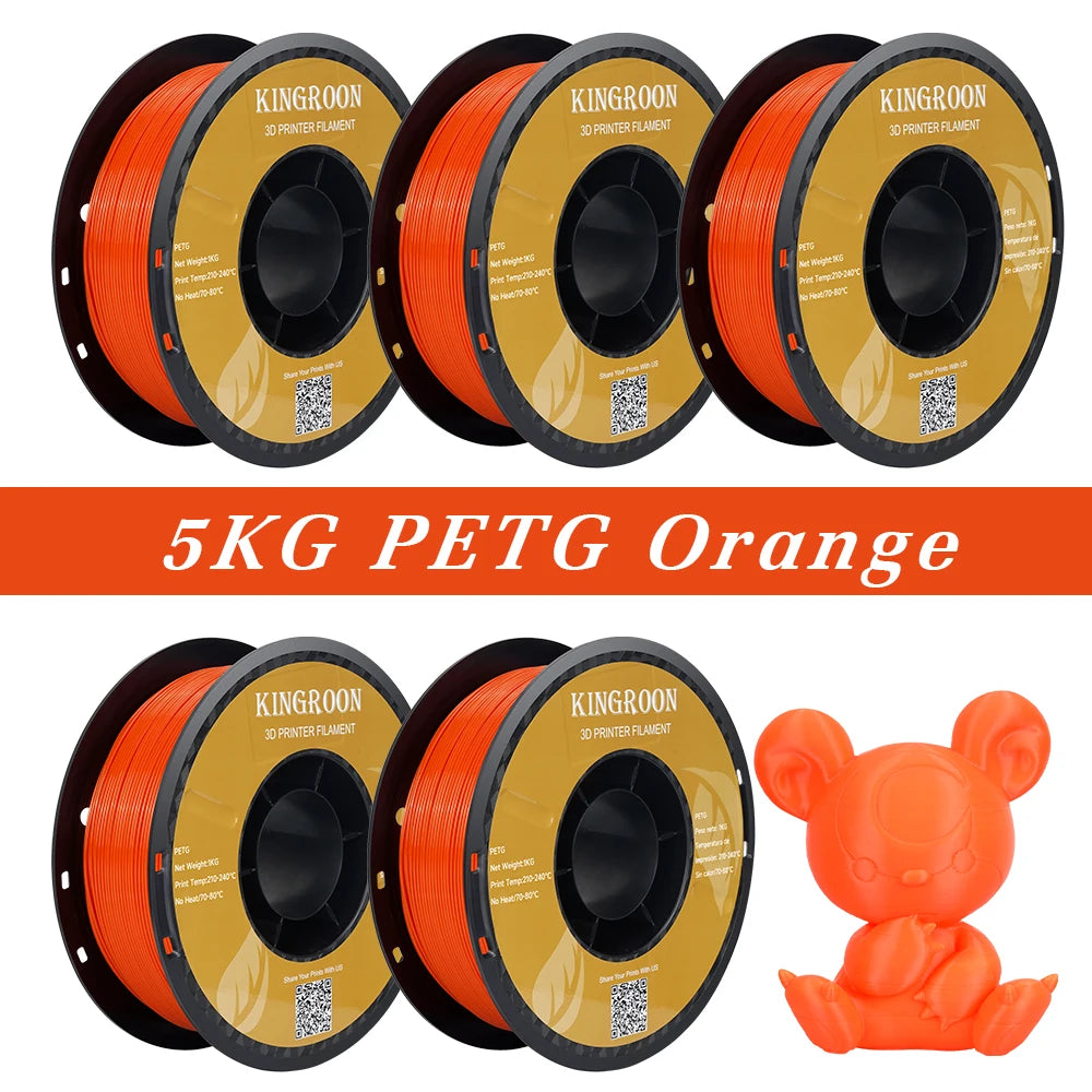 5KG PLA PETG TPU Filament 1.75mm High Quality 3D Printing Material Degradable Eco-friendly For 3D Printer Plastic 5 Rolls