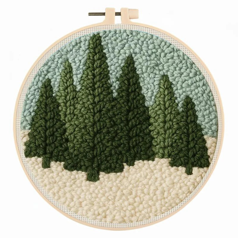 Punch Needle Kit, Scenery Pattern for Beginner Yarn Art & Home Decor
