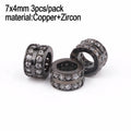 Metal Beads Copper CZ-Style Micro Pave Geometric for DIY Jewelry Making