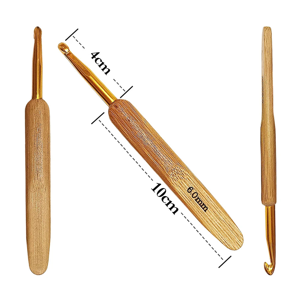 Crochet Hooks, Bamboo Handles for Handmade Yarn Crafts & Needlework