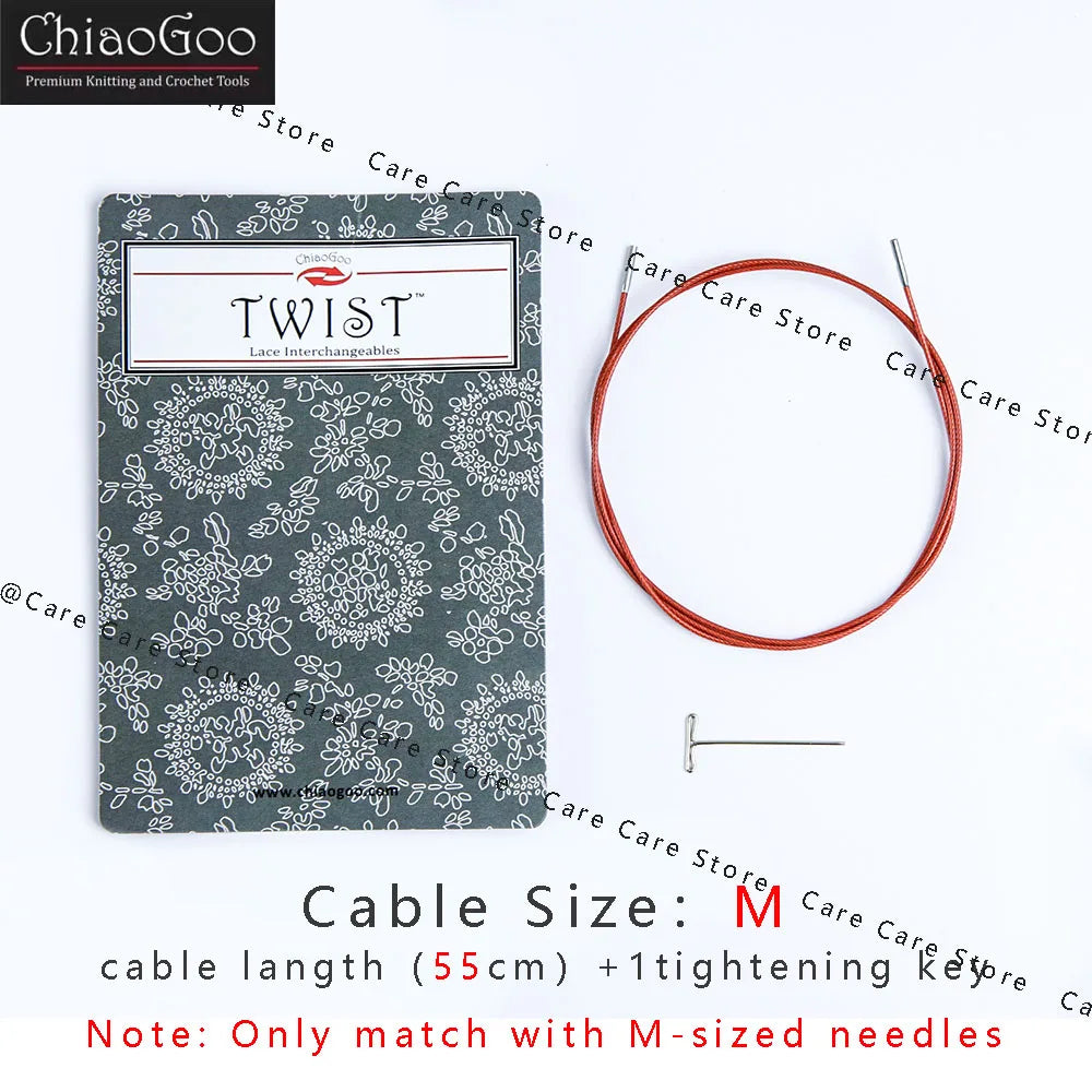 Knitting Needle Cable, ChiaoGoo TWIST Red for Interchangeable Needle Tips