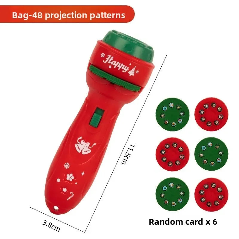 Projection Flashlight Kids Toy Christmas Santa Reindeer Bedtime Gift