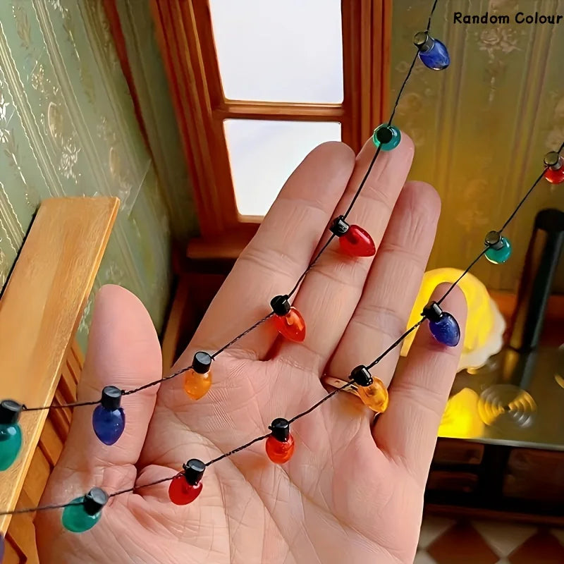Christmas Light String Necklace Miniature Colorful Bulbs 19.68 in