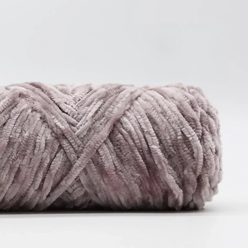 Yarn, Chenille Velvet-Style with Gold Luster for Scarves, Sweaters & Dolls