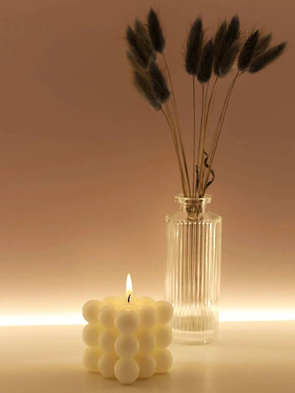 Scented Candle Rounded Bubble Cube Handmade Soy Wax Sculptural Home Fragrance