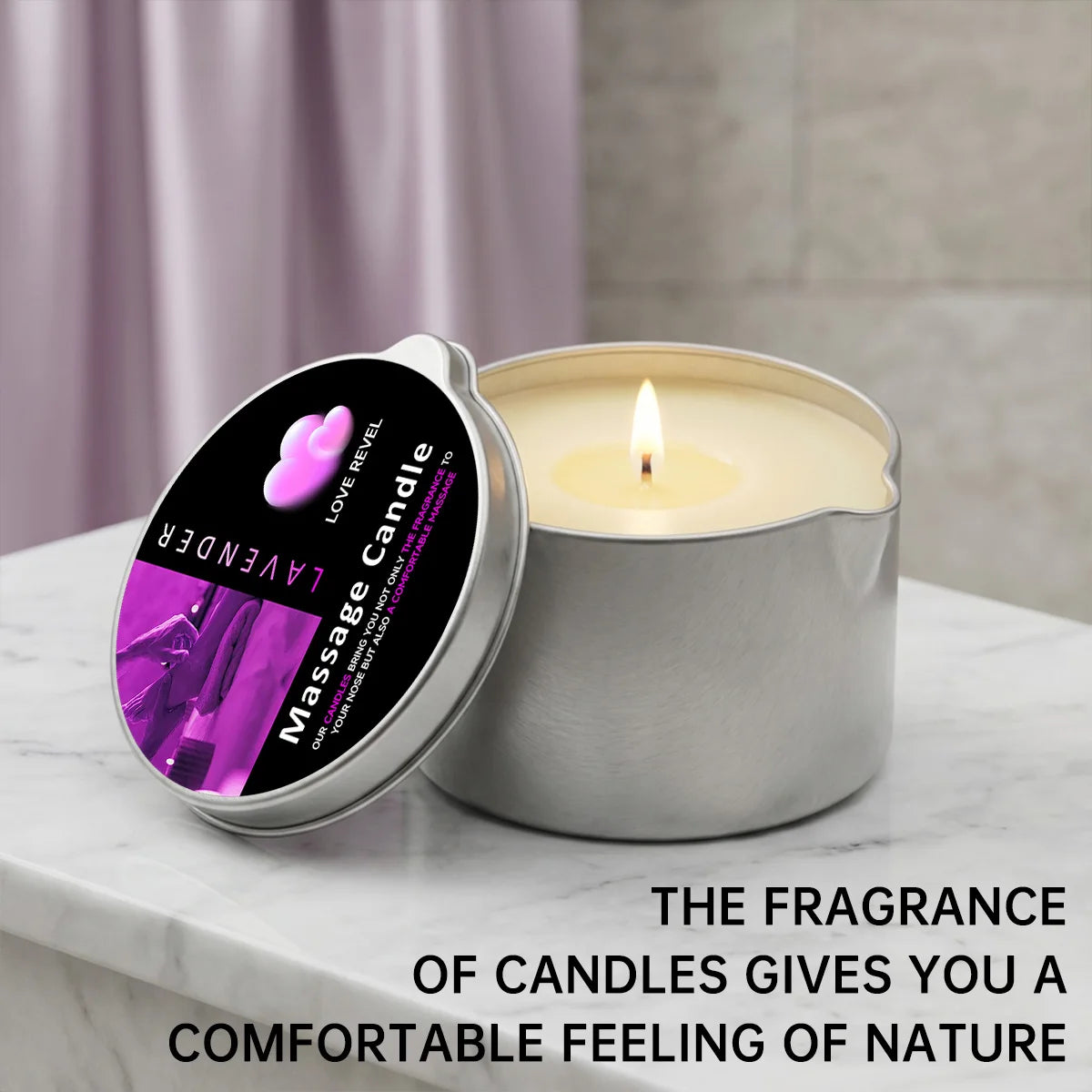 Massage Candles EVODUCK Handmade Soy Wax Rose Jasmine Lavender Fragrances