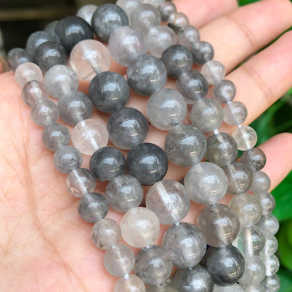 Stone Beads Round Clear Quartz-Style Spacer Strand for DIY Jewelry Making