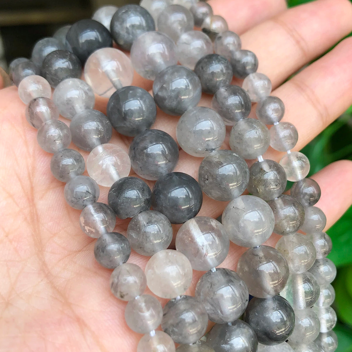 Stone Beads Round Clear Quartz-Style Spacer Strand for DIY Jewelry Making