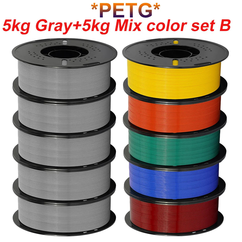 3D Printer Filament PLA & PETG 10KG 10 Rolls 1.75mm 26 Colors KINGROON