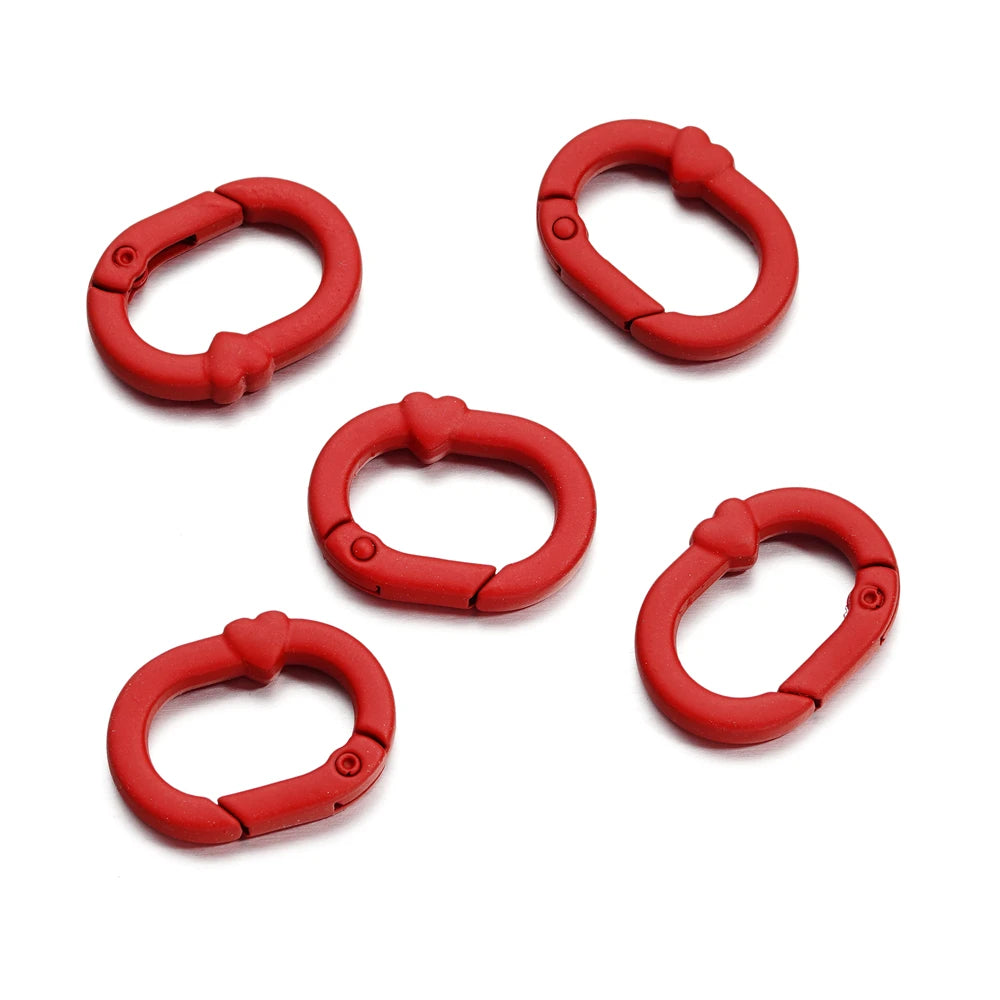 Spring Clasps Colorful Metal Oval Keyring Hooks DIY Jewelry Making