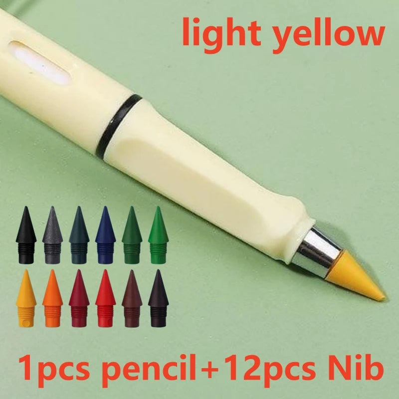 Inkless Eternal Pencil — Metallic Nib, 12 Colors, Writes 500,000 Words
