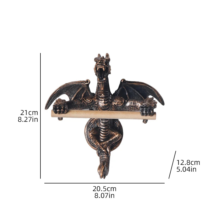 Retro Dragon Shaped Tissue Holder Bathroom Toilet Paper Holder Creative Dragon Ornament