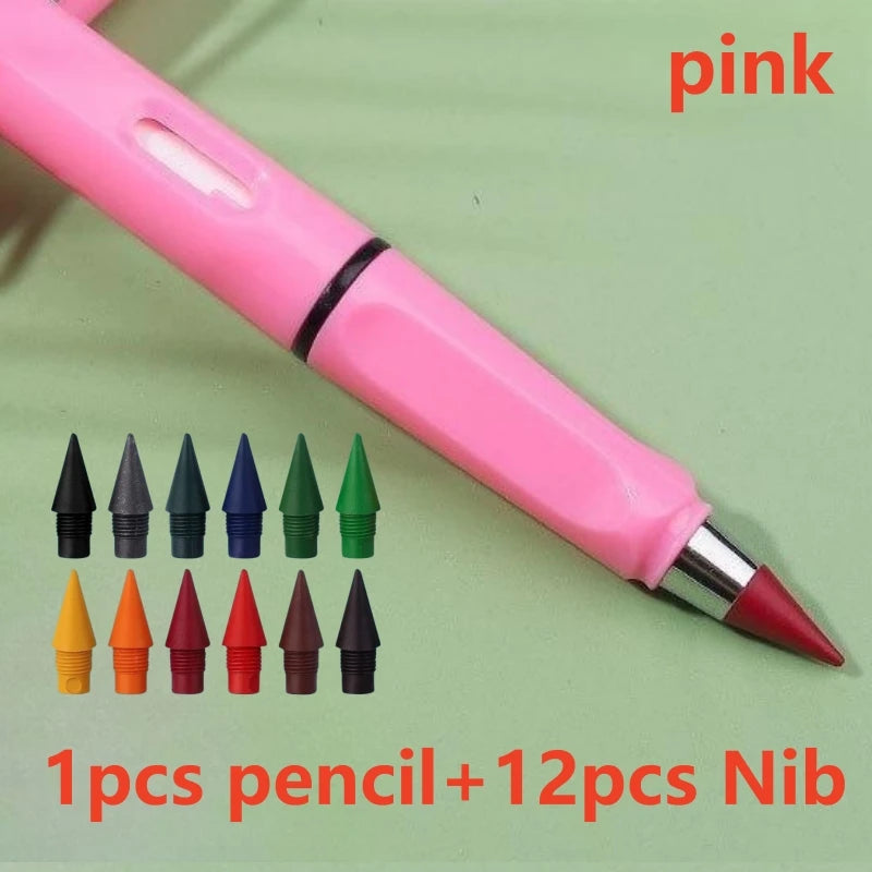 Inkless Eternal Pencil — Metallic Nib, 12 Colors, Writes 500,000 Words