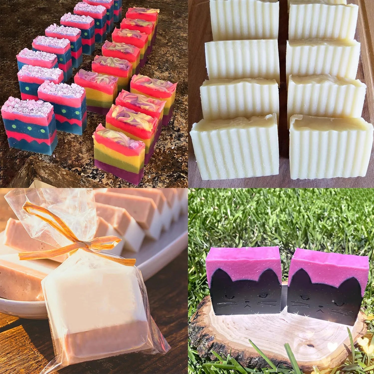 Rectangle Wooden Box Soap Mold Kits 600ml Silicone Soap Mold Flexible Rectangular Loaf Mold DIY Heart Moon Tube Soap Making Tool