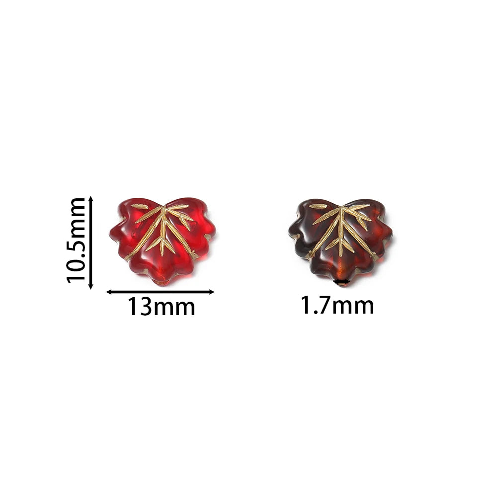 Acrylic Beads Vintage Amber Maple Leaf Spacer Necklace Bracelets Craft Beads