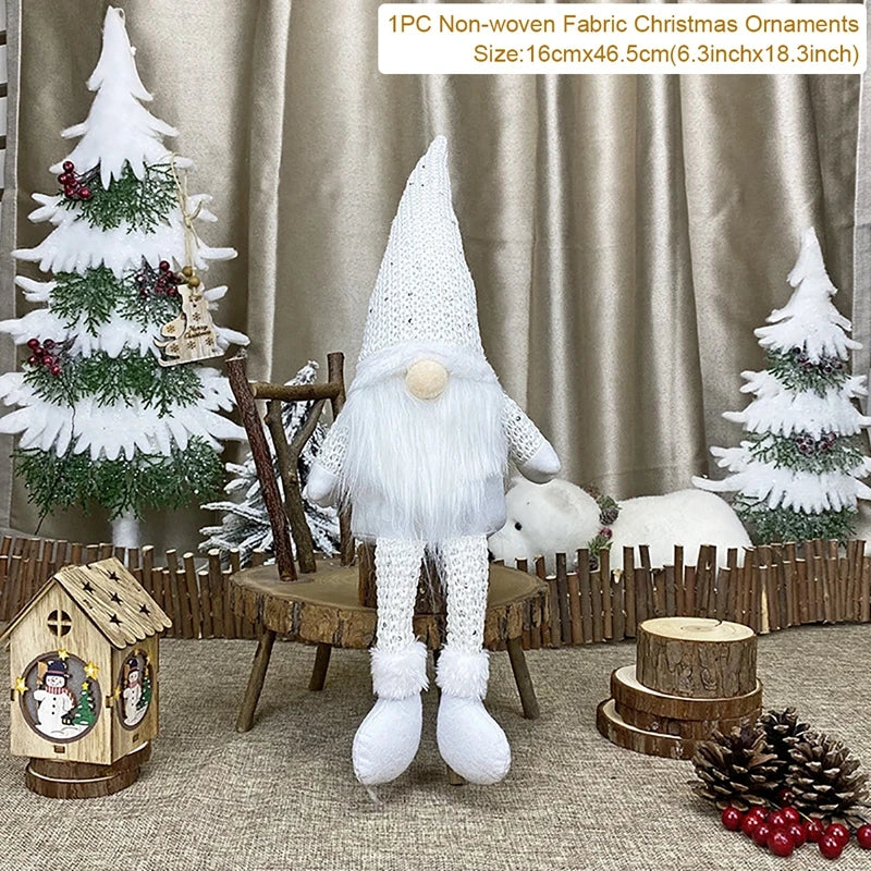 Christmas Standing Dolls Santa Snowman Reindeer Figurines Holiday Decor Gift