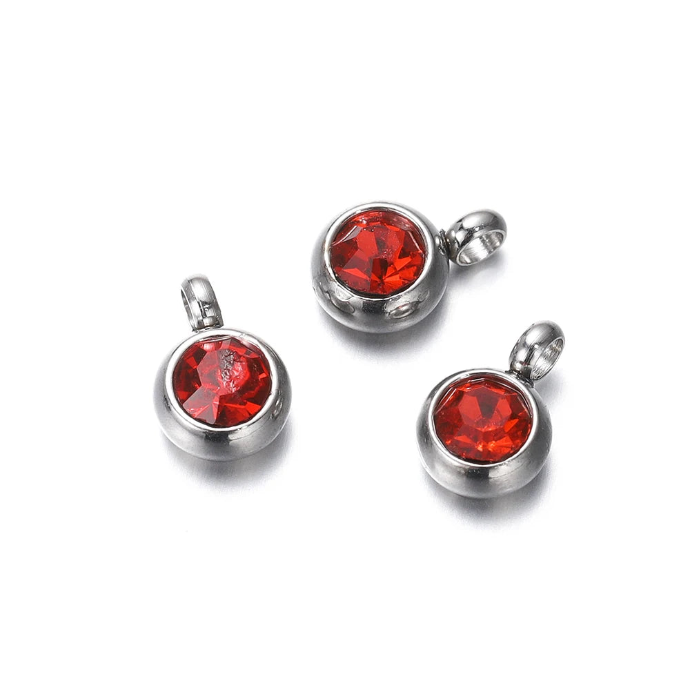 Earring Components Stainless Steel Birthstone Necklace Pendant Craft Supplies