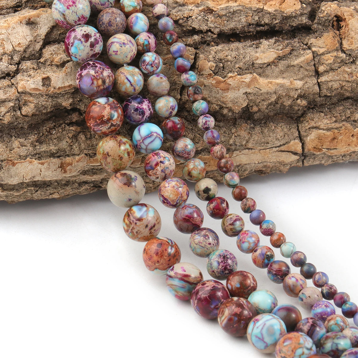 Stone Beads Colorful Sea Sediment Jasper-Style for DIY Jewelry Making