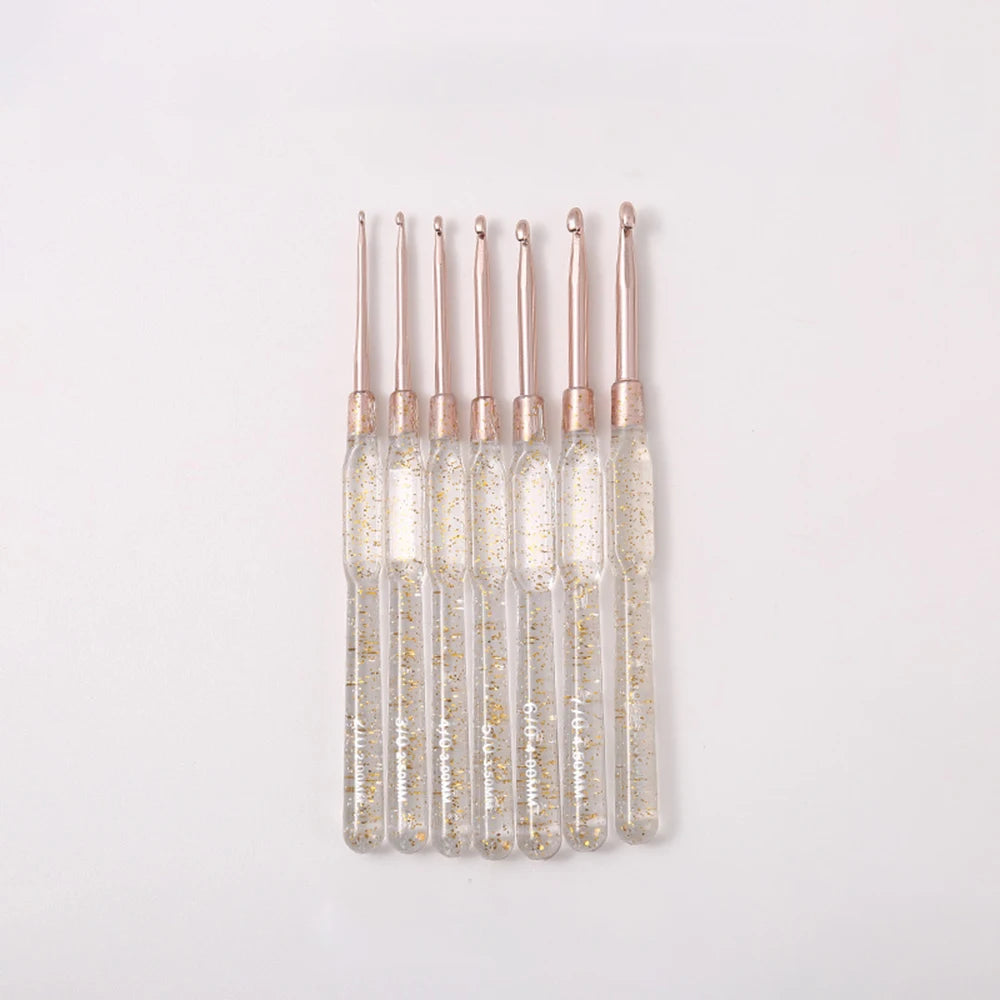 Crochet Hooks, Clear Colorful Handles for Handmade Yarn & Crochet Projects