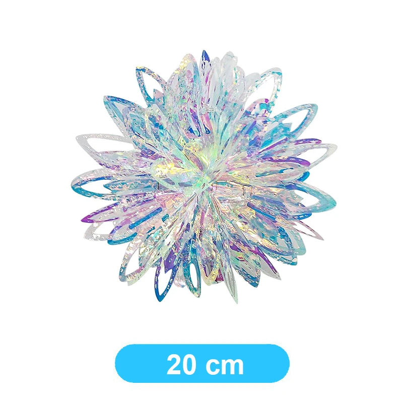 Christmas Iridescent Honeycomb Ball Hanging Ornaments Paper Fan Snowflake Garlands Iridescent Balls for Wedding Birthday Xmas