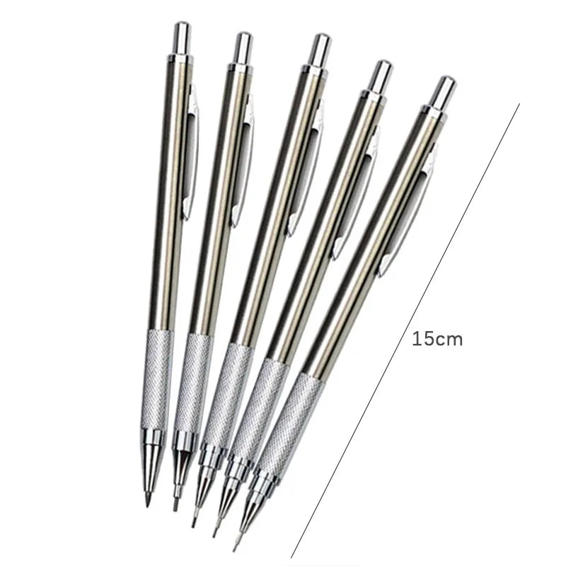 Full Metal Mechanical Pencil Set — 5 Sizes for Art & Writing