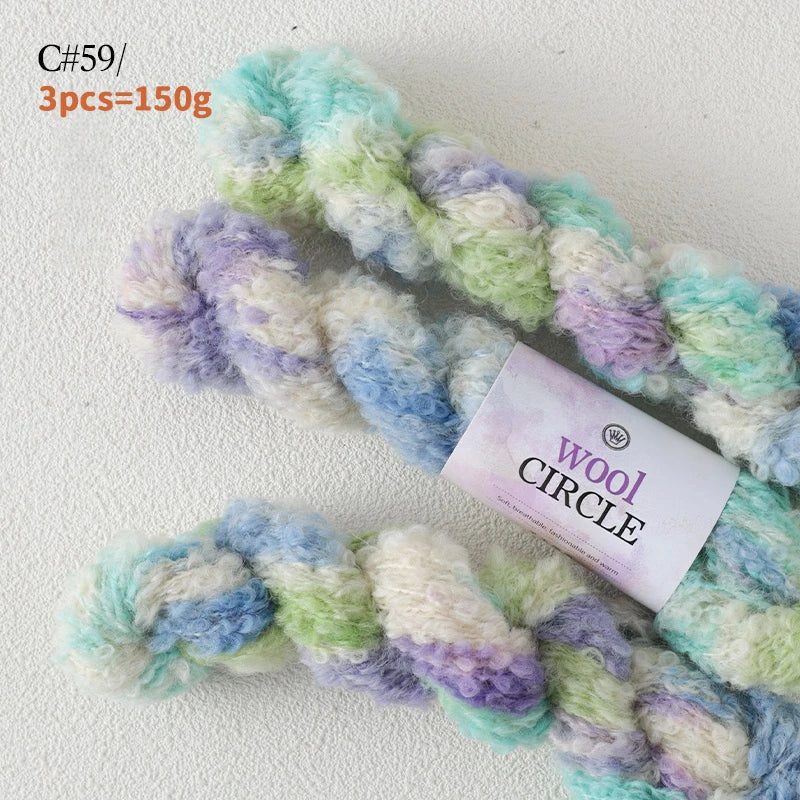 Yarn, Looped Texture with Gradient Colors for Sweaters, Scarves & Hats