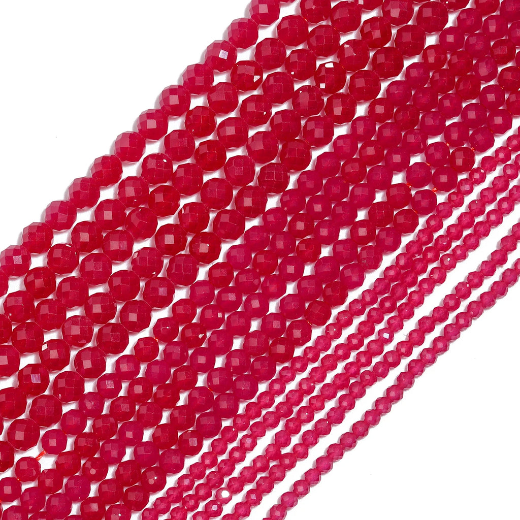 Stone Beads Tiny Faceted Ruby Corundum-Style Round for DIY Jewelry Making