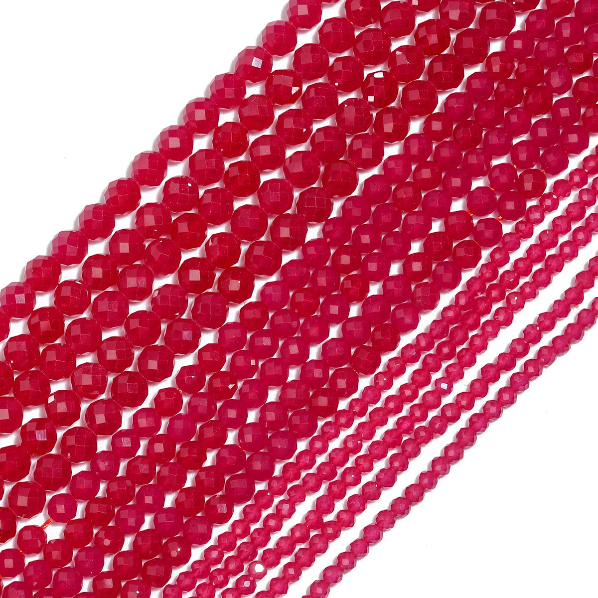 Stone Beads Tiny Faceted Ruby Corundum-Style Round for DIY Jewelry Making