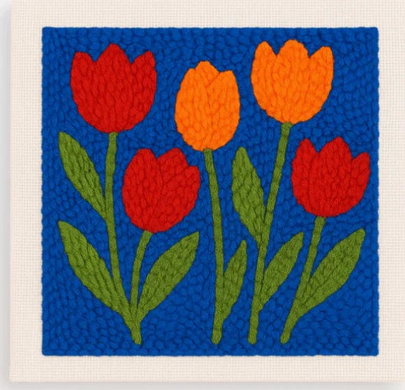 Punch Needle Kit, SDOYUNO Flower Designs with Frame for Handmade Yarn Art