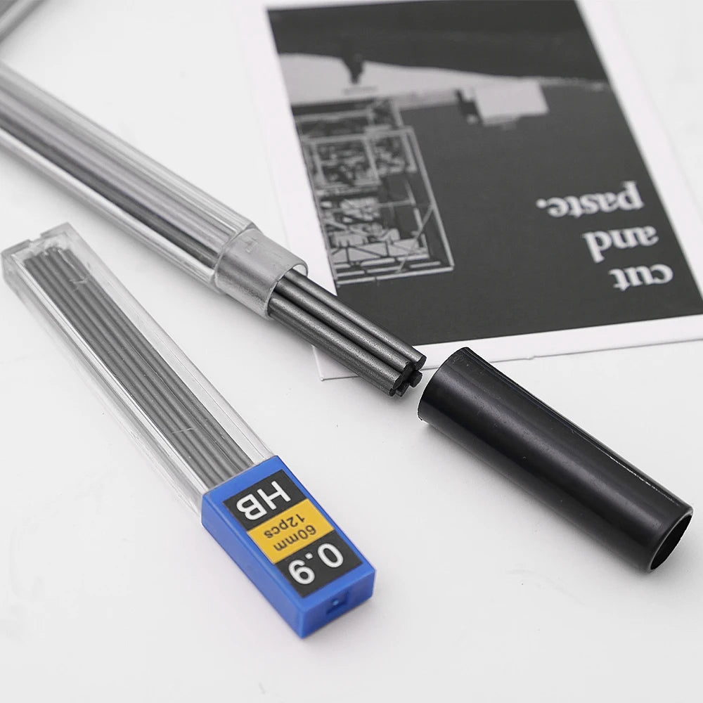Metal Mechanical Pencil, Anti-Slip Grip — 0.3 to 2.0mm + Lead Refills