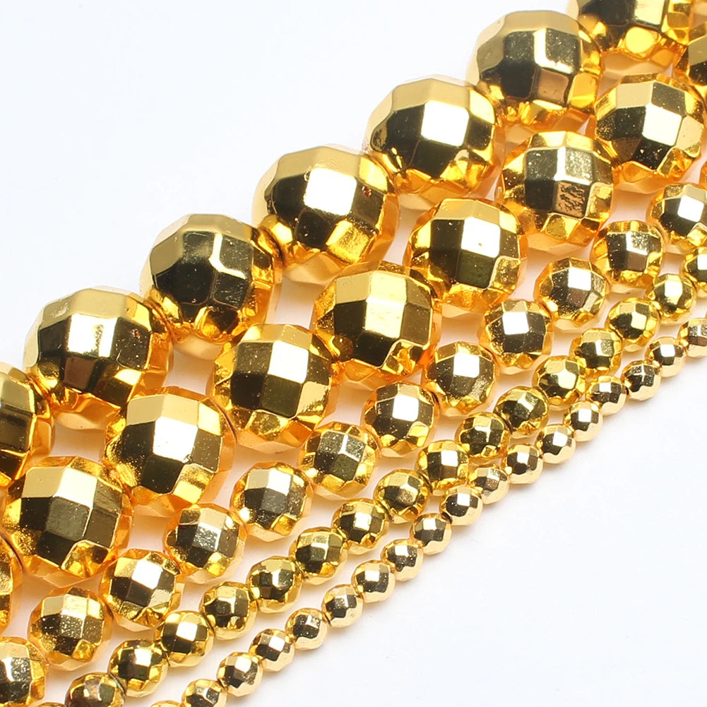 Stone Beads Round Yellow Jade Agate Hematite Styles for DIY Jewelry Making