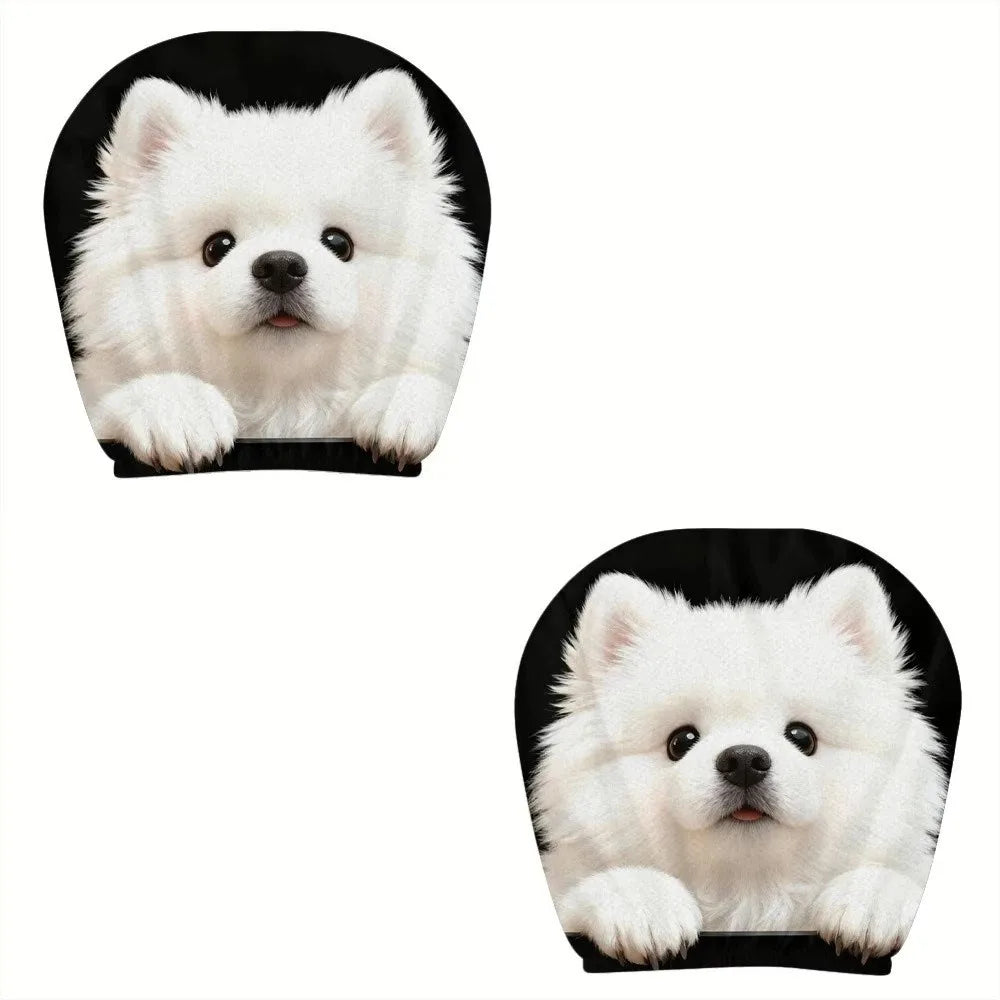 2PCS Elastic Car Headrest Covers Stain-Proof Cartoon Seat Headrest Protectors Funny Washable Auto Interior Decoration Cover
