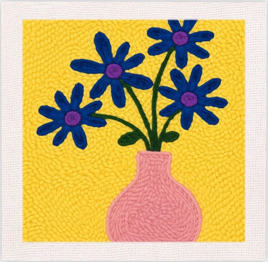 Punch Needle Kit, SDOYUNO Flower Designs with Frame for Handmade Yarn Art