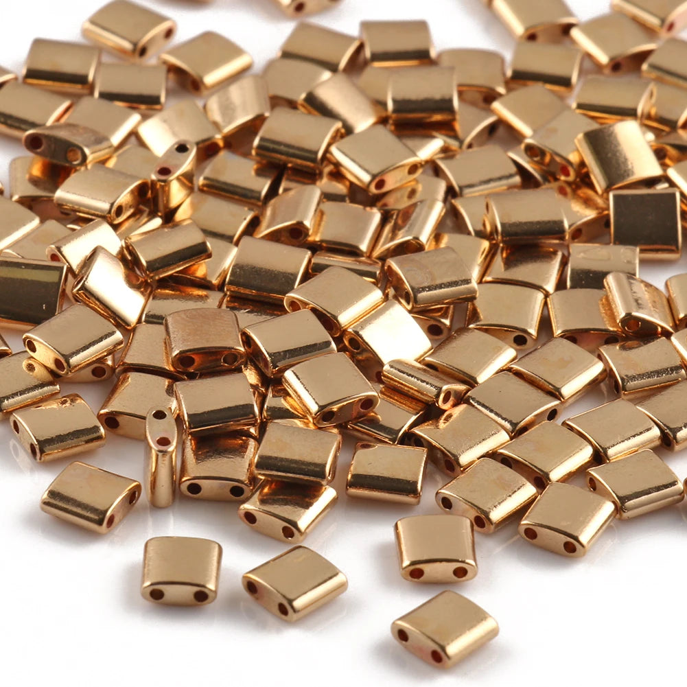 Glass Seed Beads Two-Hole Taidian Hematite Styles for DIY Jewelry Making
