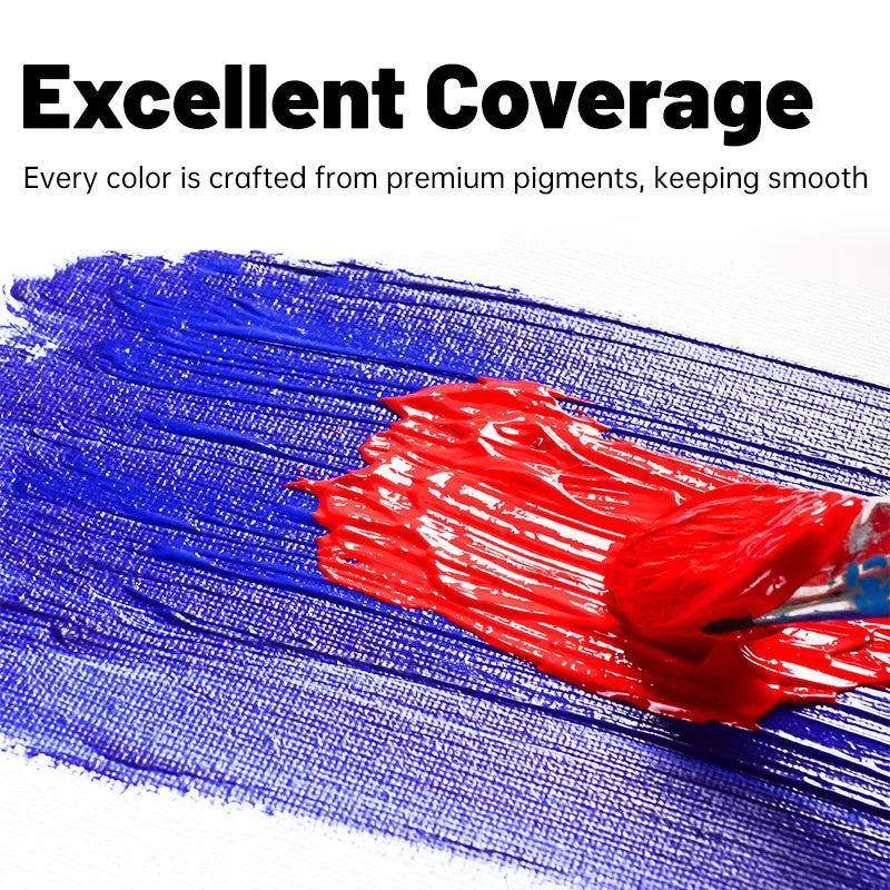 Acrylic Paint Set 5ml Tubes — 12 or 24 Colors, Water-Proof Pigments