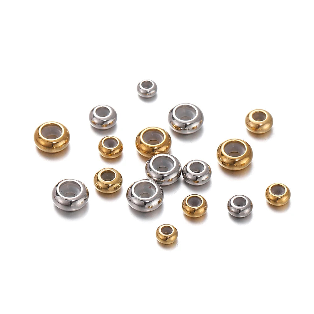 Metal Beads Stainless Steel Adjustment with Non-slip Silicone Bracelet Supplies