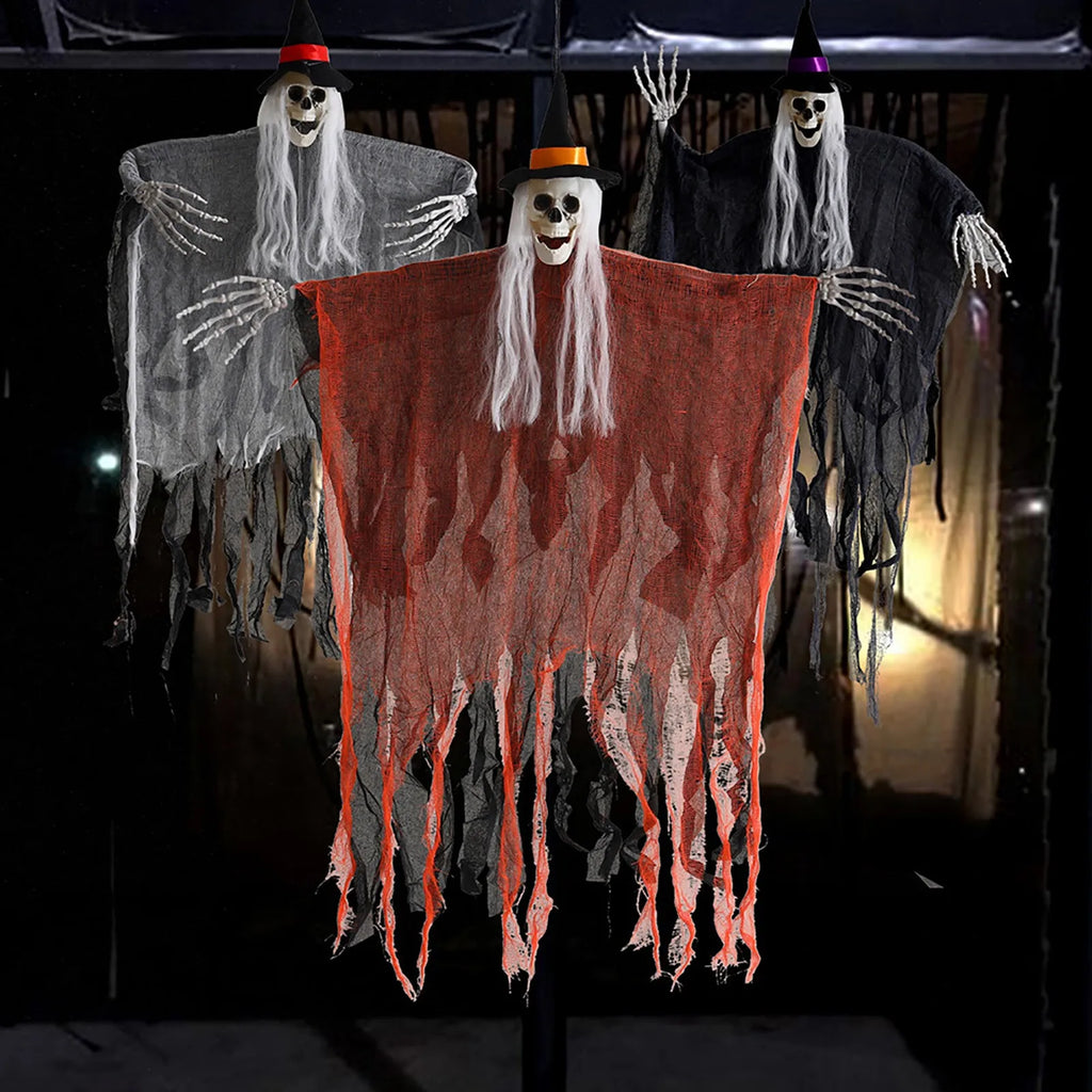 Halloween Skeleton Ghost Hanging Prop, 36 in, 2 Colors, Indoor/Out
