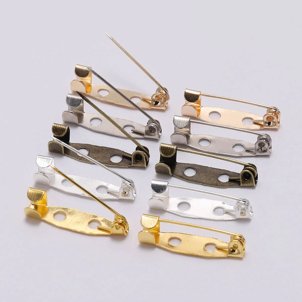 Safety Pins Metal Brooch Settings Blank Bases Brooch Clip Base Craft Supplies