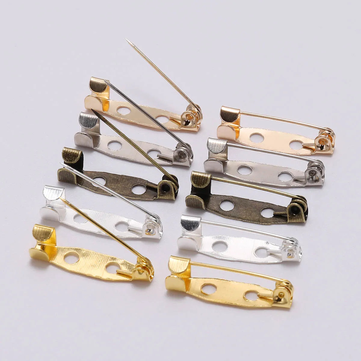 Safety Pins Metal Brooch Settings Blank Bases Brooch Clip Base Craft Supplies