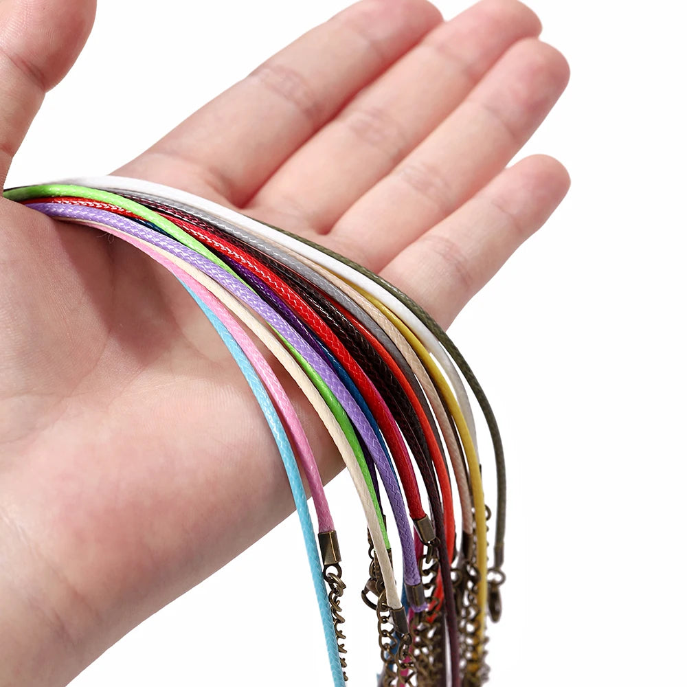 Necklace Cords Braided Leather Adjustable Clasp DIY Jewelry Making