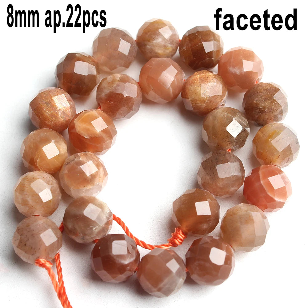 Stone Beads Nude Sunstone-Style Faceted Irregular for DIY Jewelry Making