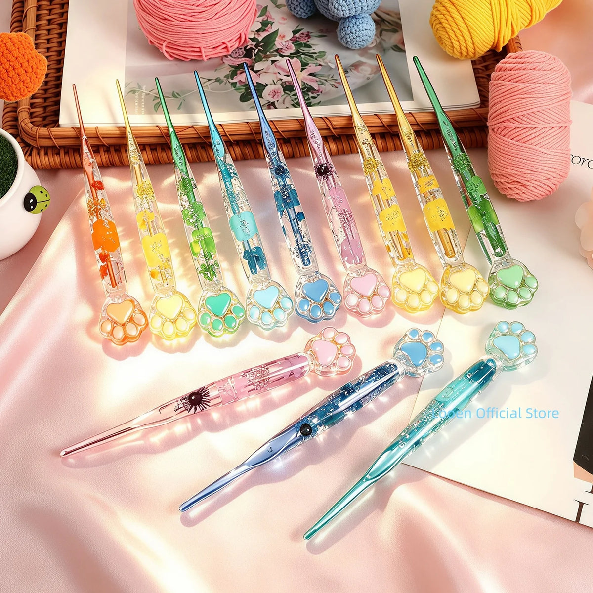 Crochet Hooks, Macaron Cat Paw Handles for Handmade Yarn & Craft Projects