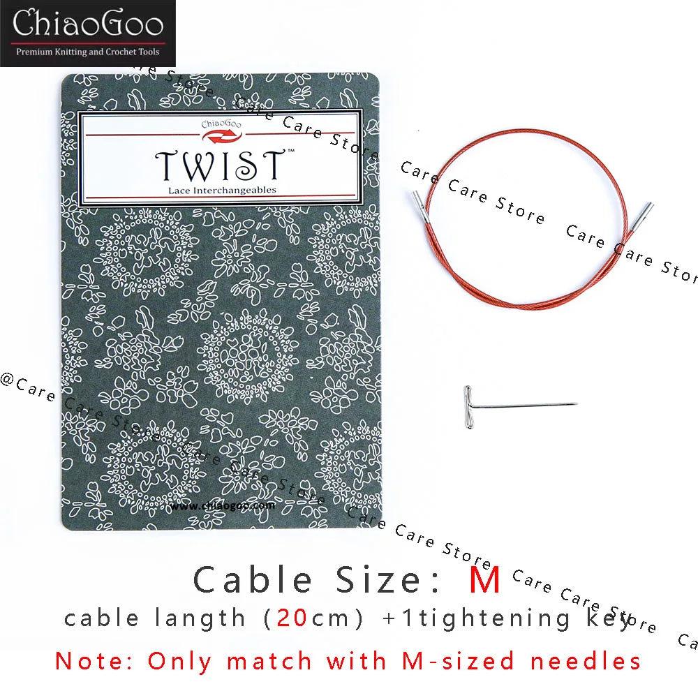 Knitting Needle Cable, ChiaoGoo TWIST Red for Interchangeable Needle Tips