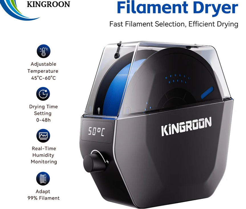 KINGROON KR-01 Filament Dryer Box for 3D Printer Filament, Filament Dry Box For PLA/PETG/TPU/ABS, Keep Filaments Dry 3D Printer Parts