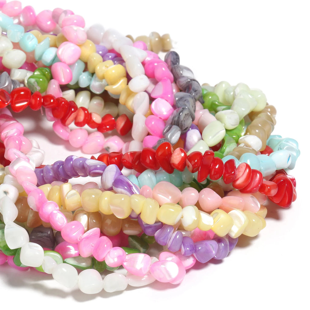 Shell Beads Irregular Graval Dyed Mother of Pearl Bracelet Bracelet Supplies