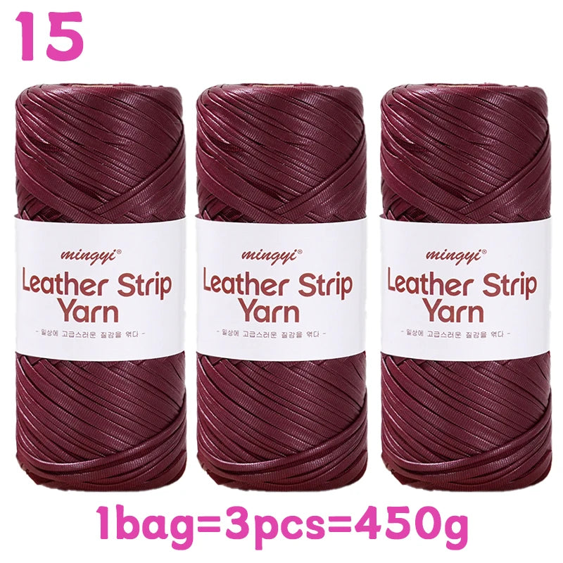 Yarn, Faux Leather Fabric Strip for Crochet Bags, Baskets & Slipper Crafts